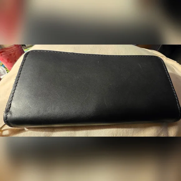 Portland Leather Goods Smooth Black Accordion Wallet - Picture 7 of 8